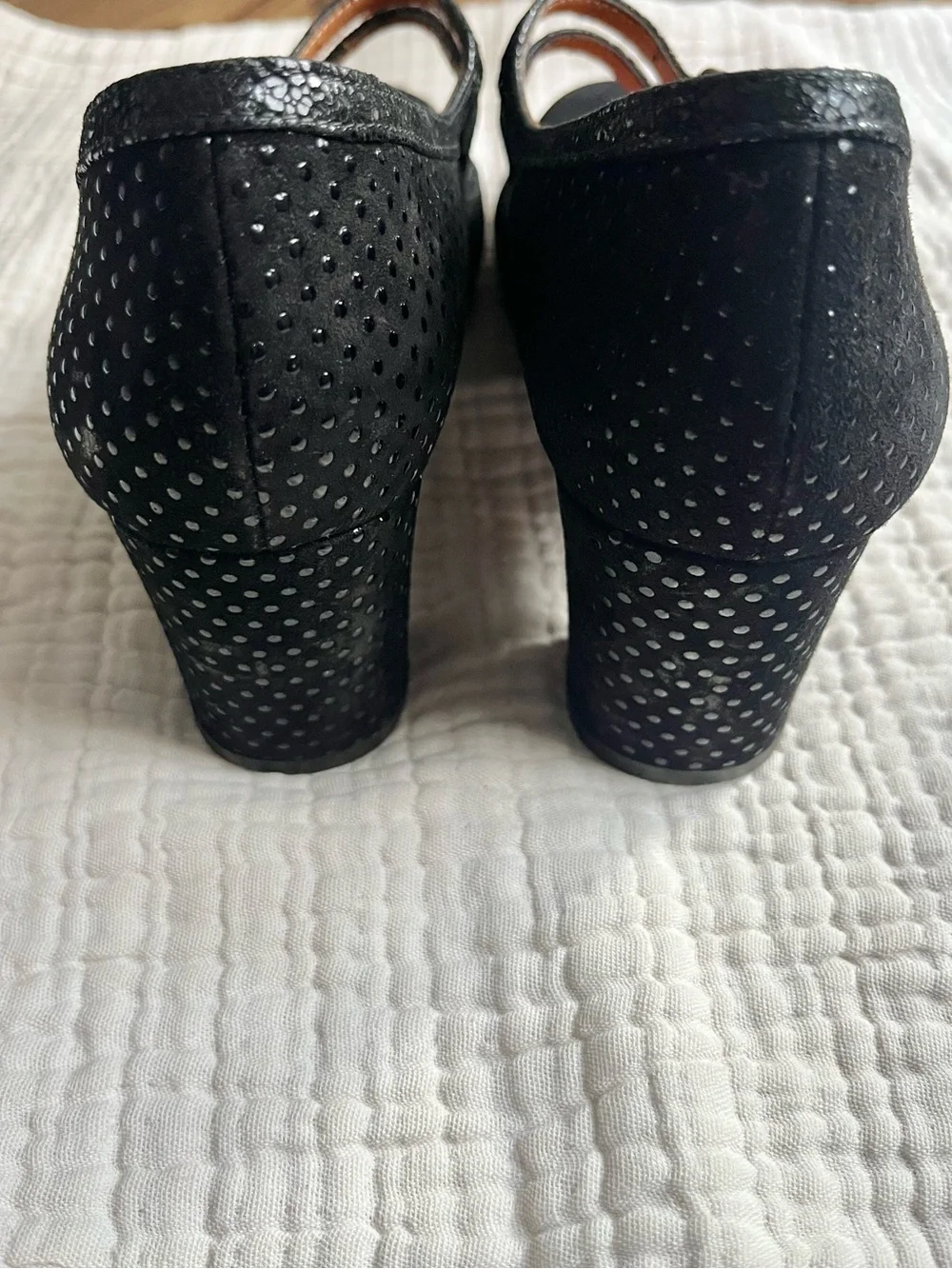 Chie Mihara Black Double Strap Buckle Heels Mary Jane Pumps 38